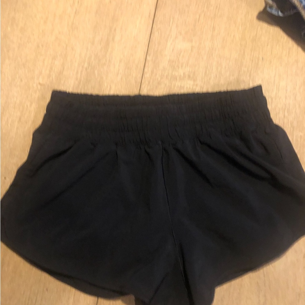 Aerie Black Athletic Shorts with Curved Hem